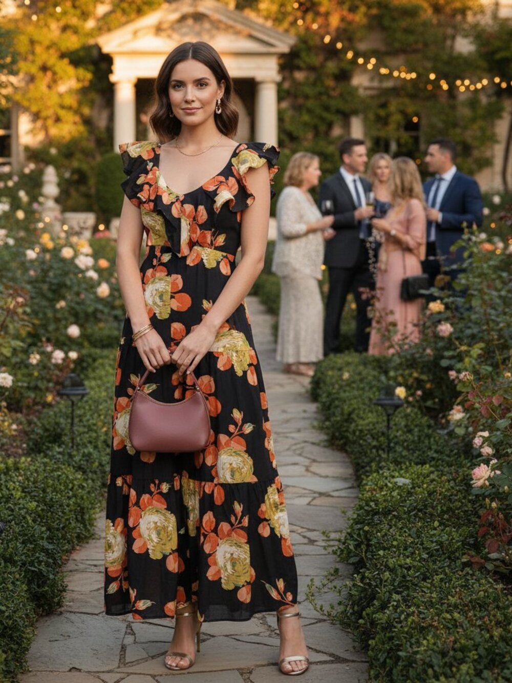 The Great Geranium Dress Cabbage Rose Maxi Dress NWT Size 1 Floral Romantic